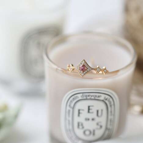 "Tuileries Garden" French Rose Baroque Natural Pink Tourmaline Fashionable High-end Light Luxury Ring
