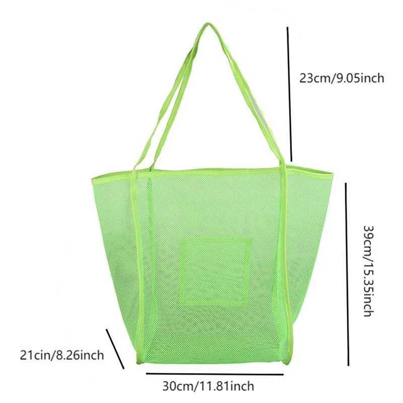 Mesh Beach Shopper Bag For Women Extra Large Capacity Travel Shoulder Bags Sand Toys Grocery Picnic Tote Simple Design Organizer B250618