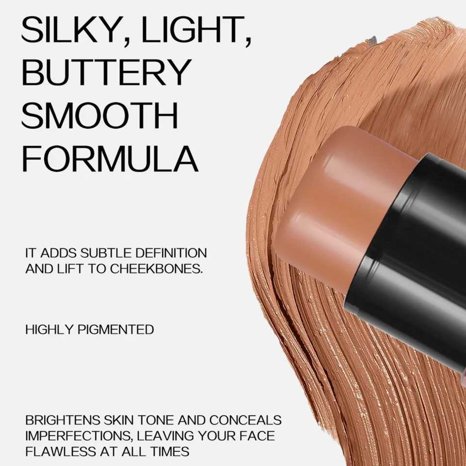 Double Head Highlighter Stick Contour Stick Waterproof Natural Silky Smooth Face Contouring for Nose Shadow With Makeup Brushes XJ250618