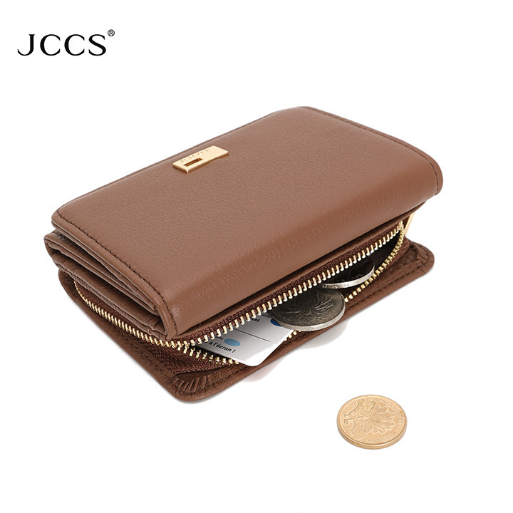 Freeshipping New Designer Genuine Women's Leather Wallet Luxury Clutch Zipper Multi-card Slot Card Holder Large Capacity Japanese Style Short Sol