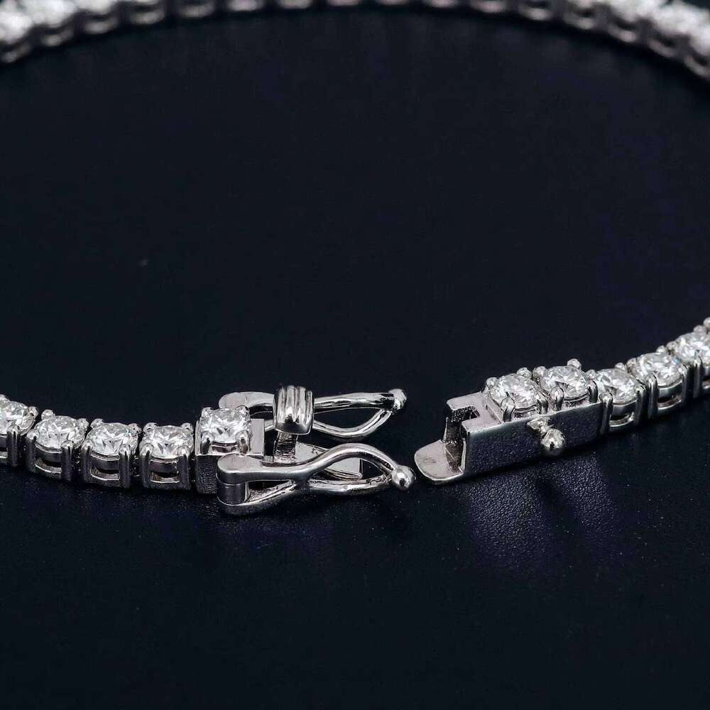 Handmade 5mm Bracelet Passes Test D Color Silicone Tennis Chain Sier Anniversary and Birthday Gift