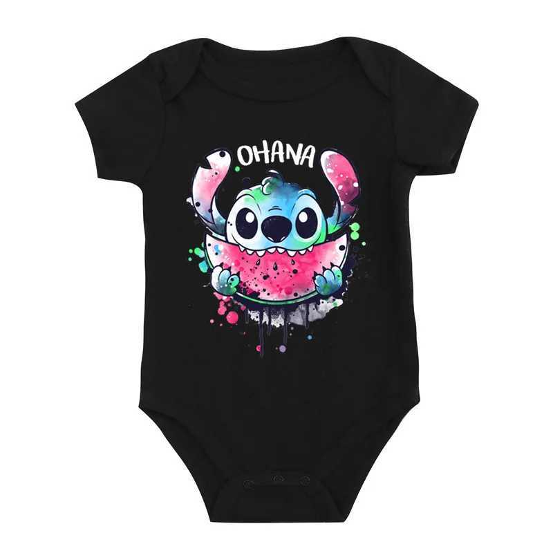 Kawaii Stitch Print Baby Clothes 100% Cotton Short Sleeve Romper Boy Girl Bodysuit Summer Newborn Jumpsuit 0-24MC250617