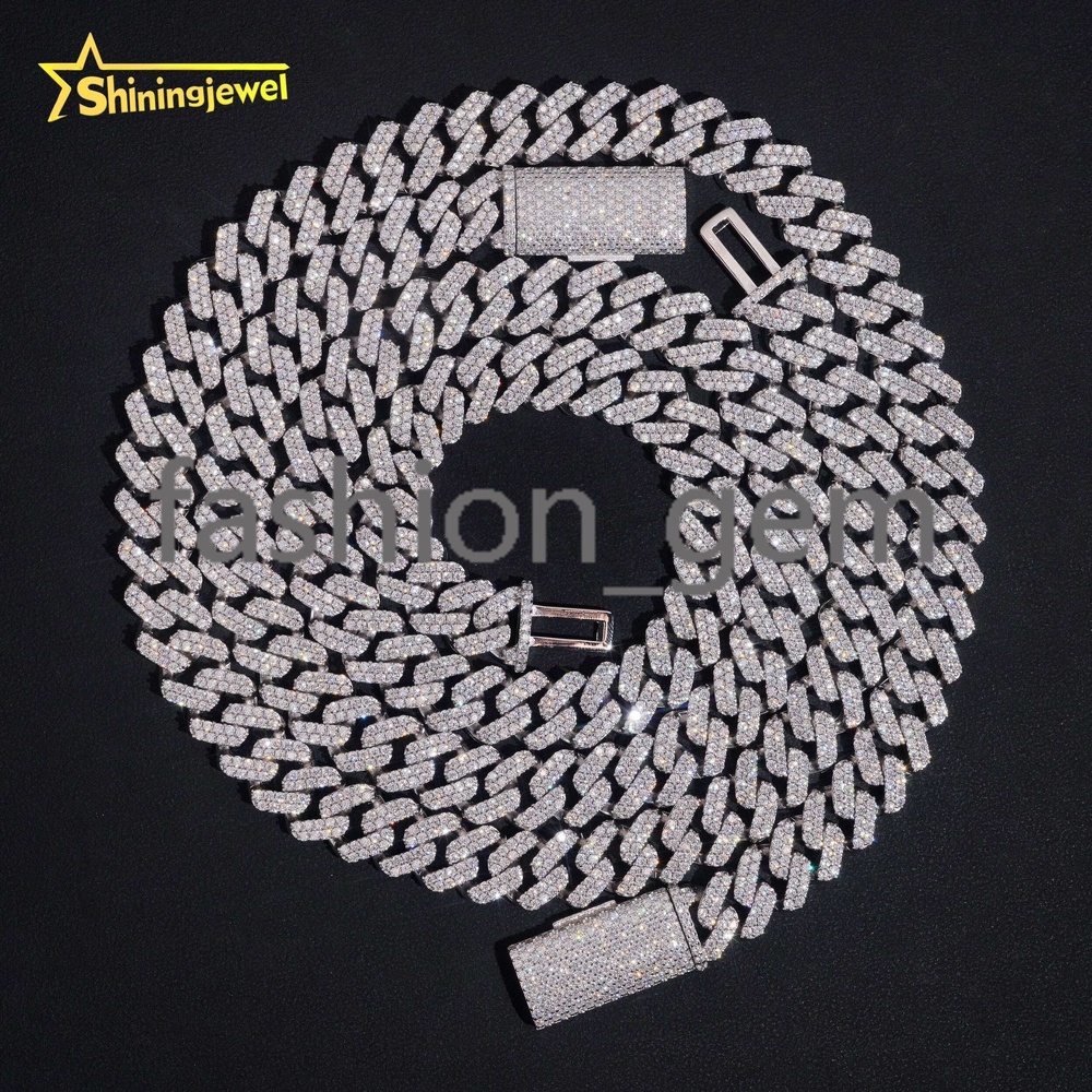 Hip Hop Jewelry Rapper High Quality GRA Certificate 925 Silver Iced Out 12.5mm Moissanite Diamond Cuban Link Chain
