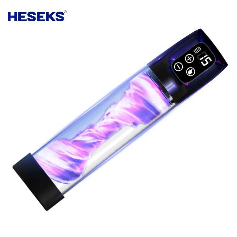 HESEKS Penis Extender Penis Vacuum Pump Male Electric Masturbator Bath Penis Pump Massager Enlargement Enhancer Sex Toys for Men W250618