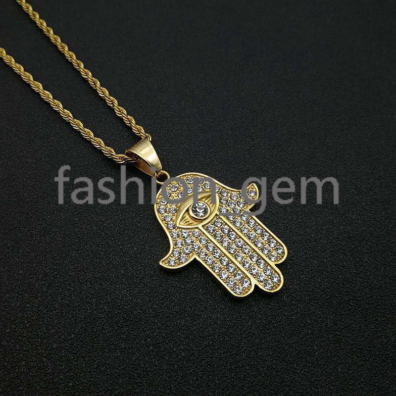 High Quality Hip-hop Moissani Hasma Mens Pendant Necklace 925 Silver Electroplated Gold Exquisite Jewelry