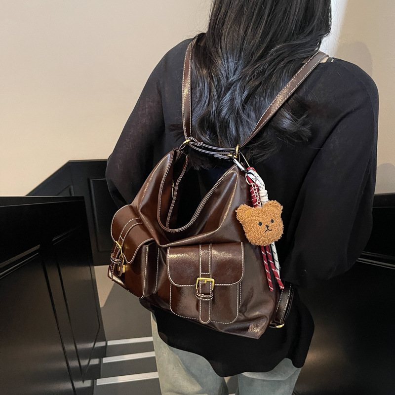 Free shipping designer Bag Versatile Commuter Multi-pocket Backpack Women Bag 2025 New Vintage Fashion Single Shoulder Bag Large Capacity Work Tote Ba
