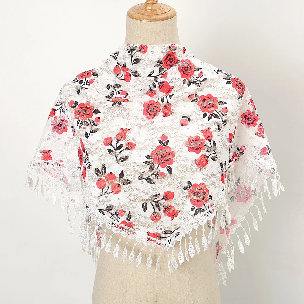 Flower Lace Triangle Veils Scarf Shawl Women Headwraps Bandana Fashion Mantilla Church Prayer Shawl Kerchief Catholic Headscarf 250617