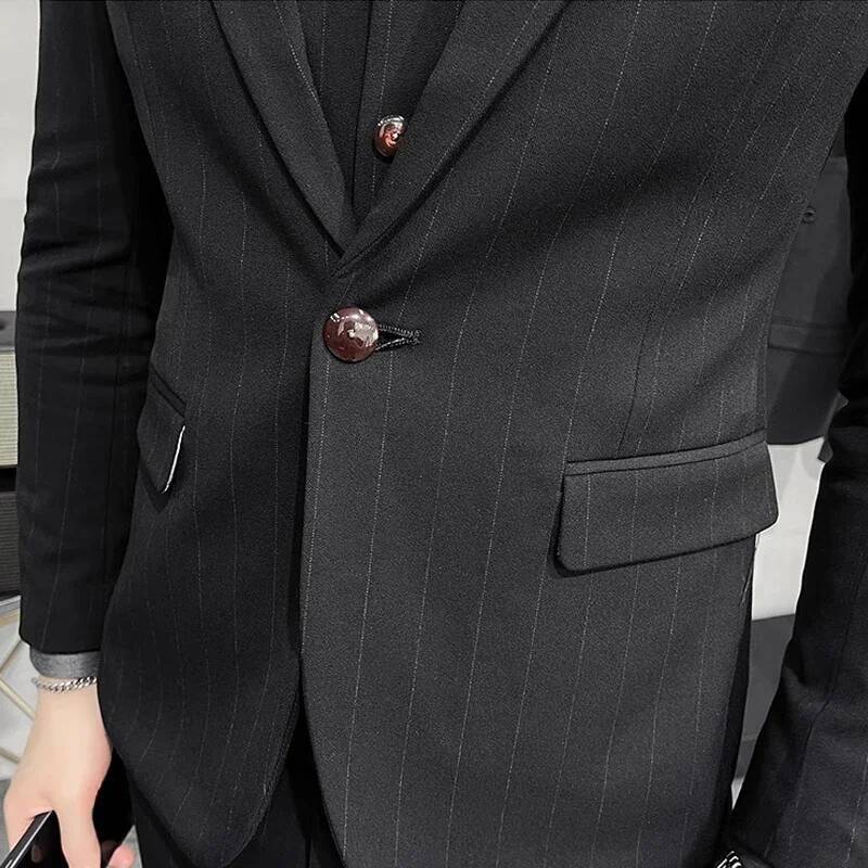 S-7Xl Blazer Vest Pants High-End Brand Plaid Retro Business Groom Wedding Party Slim Suit Fashion British Style Performance