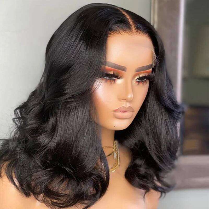 Brazilian Short Bob Body Wave Frontal 5x5 Glueless Closure Wig 13x6 Lace Front Human Hair Wigs Pre Plucked 250 Density