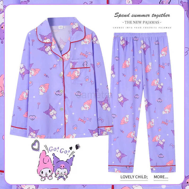 Sanrio Cute Kids Pajama Sets Trendy Pretty Lovely Print Soft Loose Children Nightwear Suit Comfortable Breathable Autumn Winter XJ250618XJ250618
