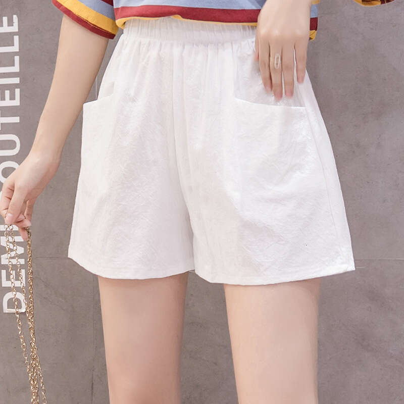 Cotton Linen Shorts For Women Plus Size Wide Leg Home Beach Hot Summer Loose Casual Sports Five-Point Pants B5
