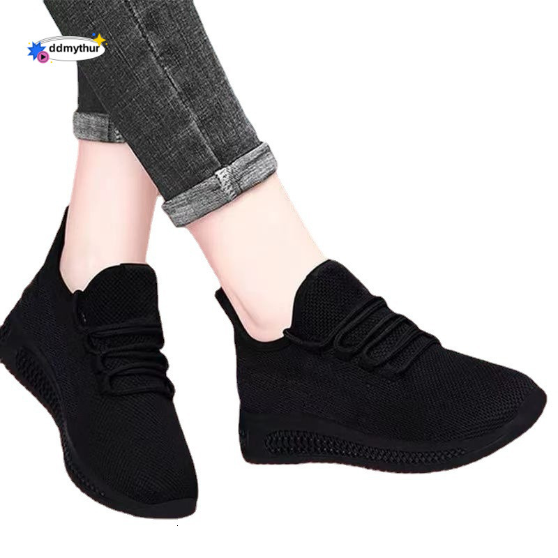 Women's Summer Mesh Soft Sole Non-Slip Kitchen Office Black Work Fitness Dance Casual Running Shoes ddmythur