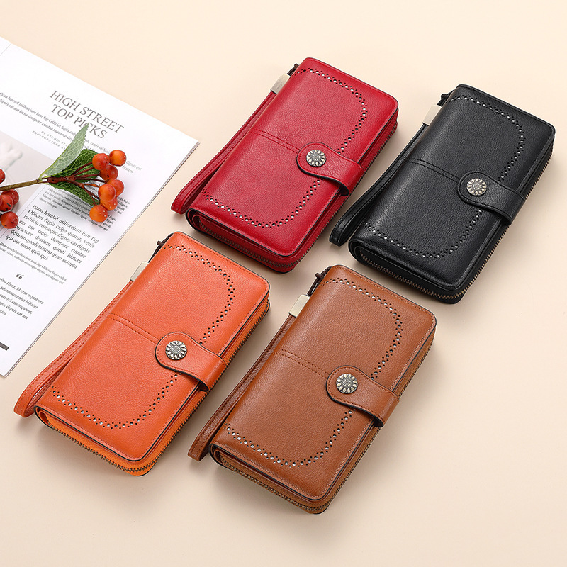 Free Shipping Designer Luxury Bag Hot Selling RFID Anti Magnetic Wallet Long Zipper Women's Wallet Leather Wallet New Large Capacity Tote Bag