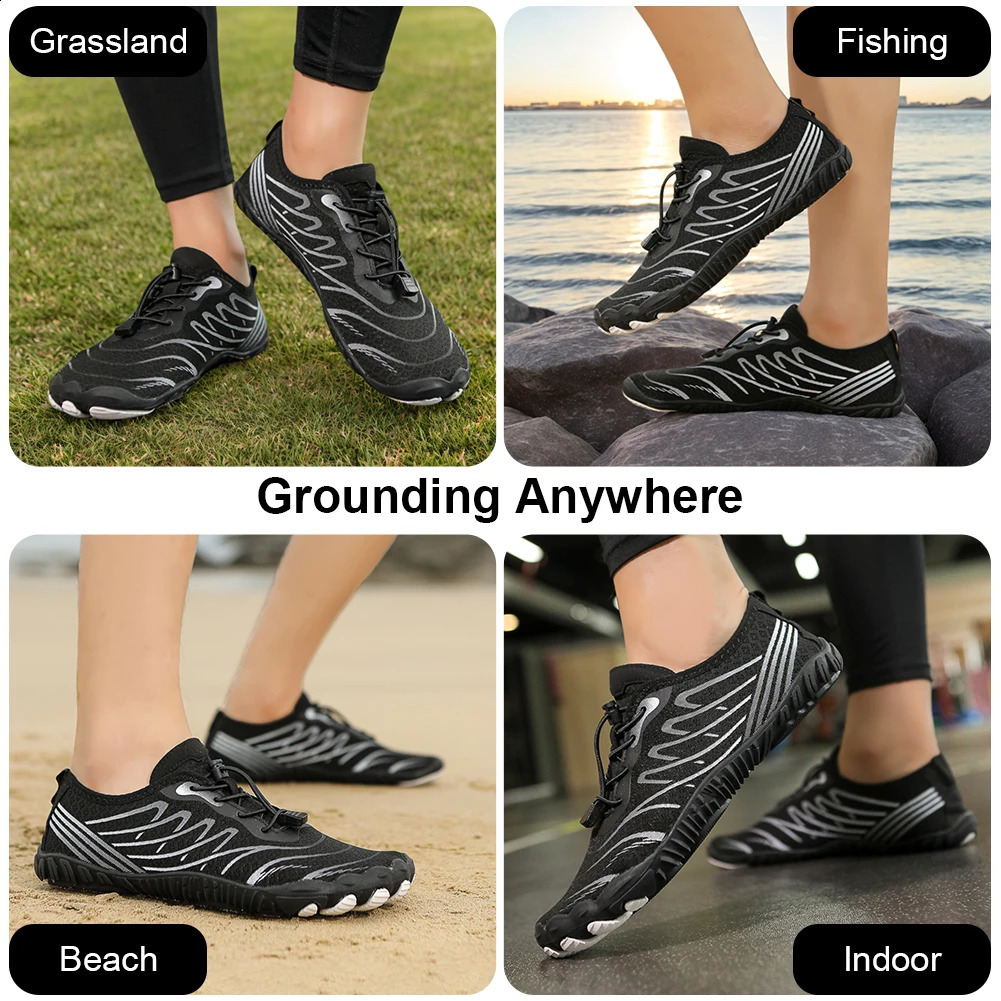 Grounding Shoes with Copper Breathable Aqua Shoes Non Slip Unisex Water Shoes Quick-Dry Lightweight Barefoot Shoes for Outdoor 250617