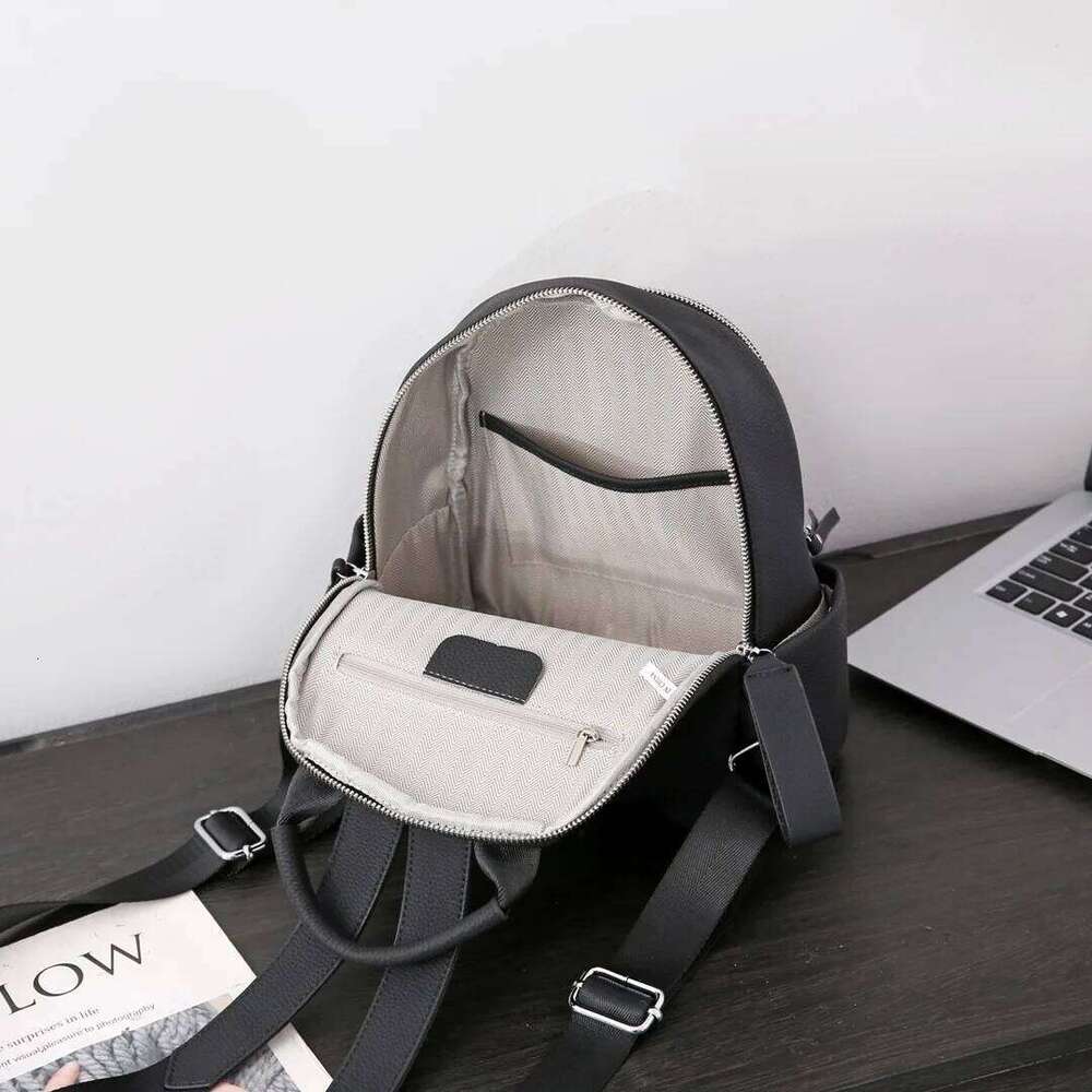 Brand Women Fashion Solid Color Large Capacity Cowhide Women's Backpack