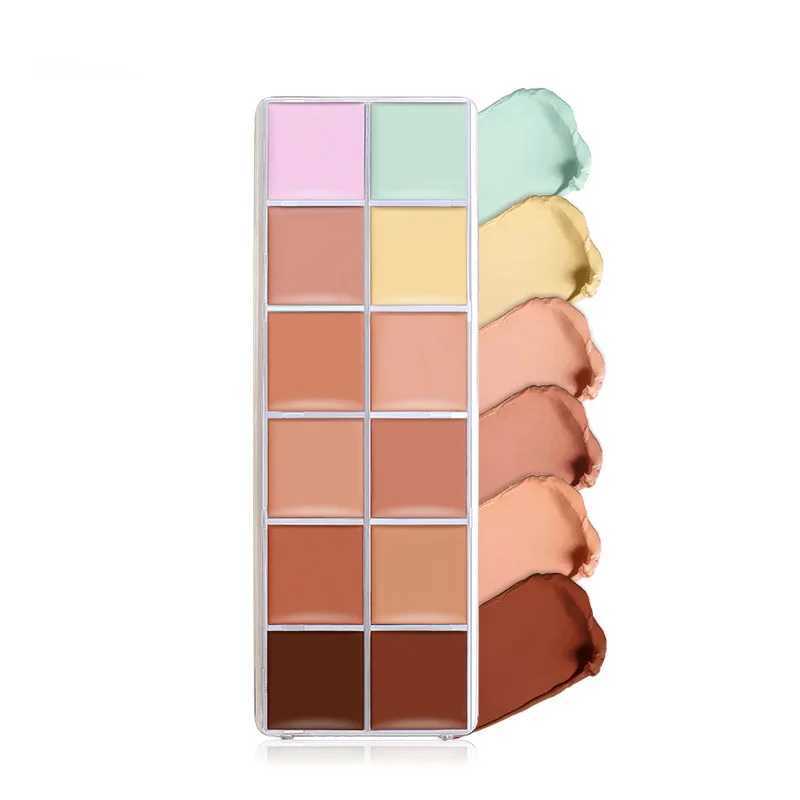 12 Color Concealer Palette Nude Contour Cream Acne Spot Dark Circles Cover Face Foundation Brighten Pigment Cosmetic Makeup Tool XJ250618