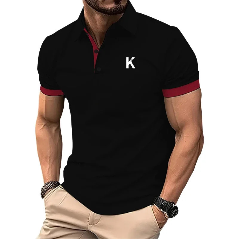 Men Summer Fashion Short Sleeve Sport Polo Shirt Men Pure Color Golf Polo Shirt Tops Men Casual Polyester Polo Shirt 250617