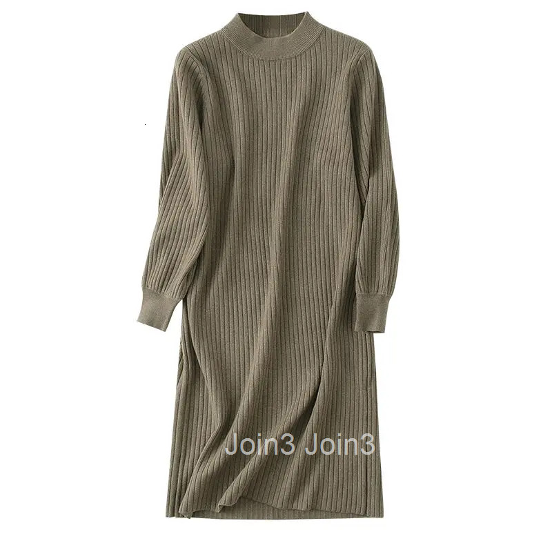 Turtleneck Female Dress Robe Clothing Evening Crochet Green Womens Dresses Long Maxi Knit Korean Fashion A Line Retro Vintage