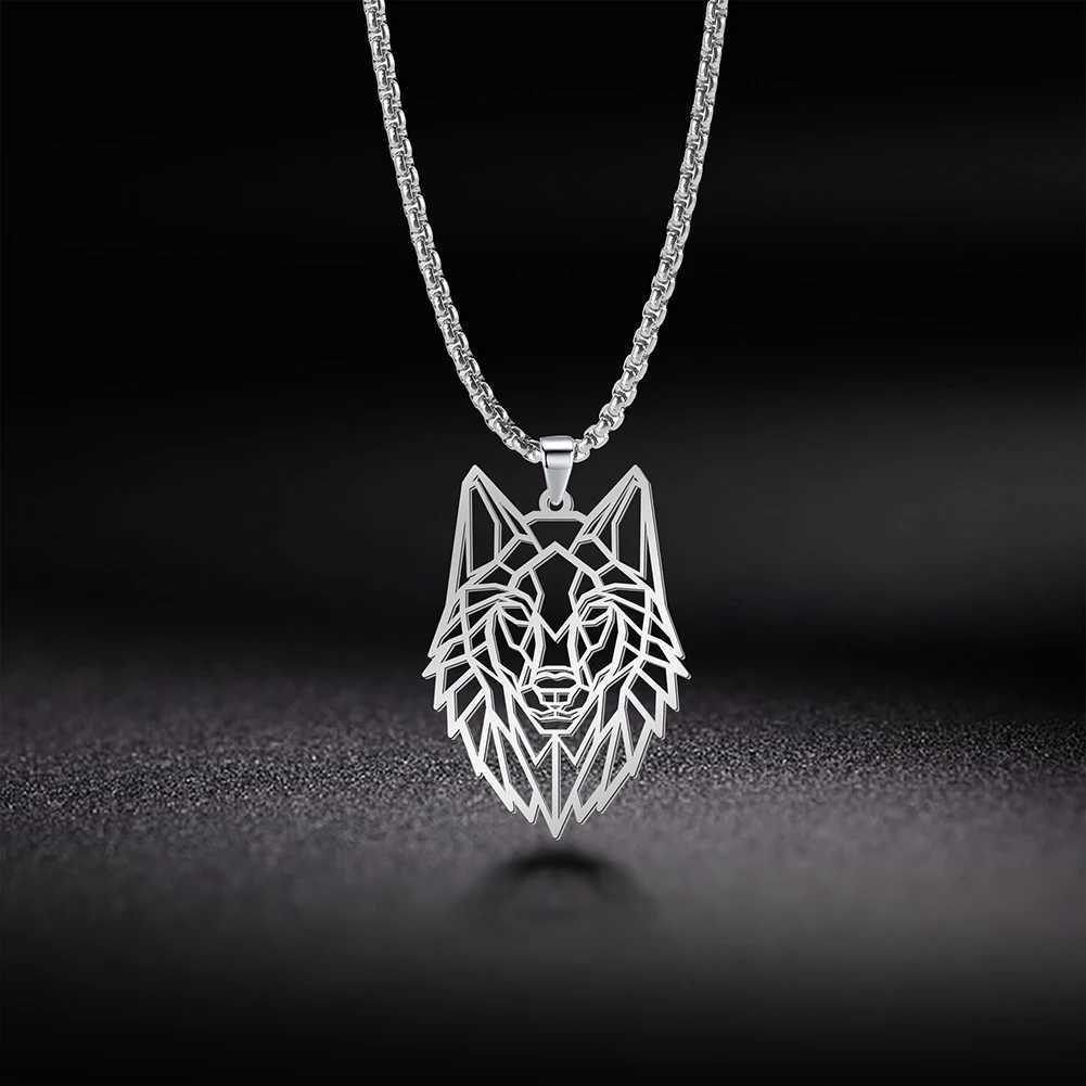 My shape Wolf Necklace for Men Women Stainless Steel Necklaces Mens chain Fashion Animal Male Necklace Punk Jewelry Boy Gifts W250618