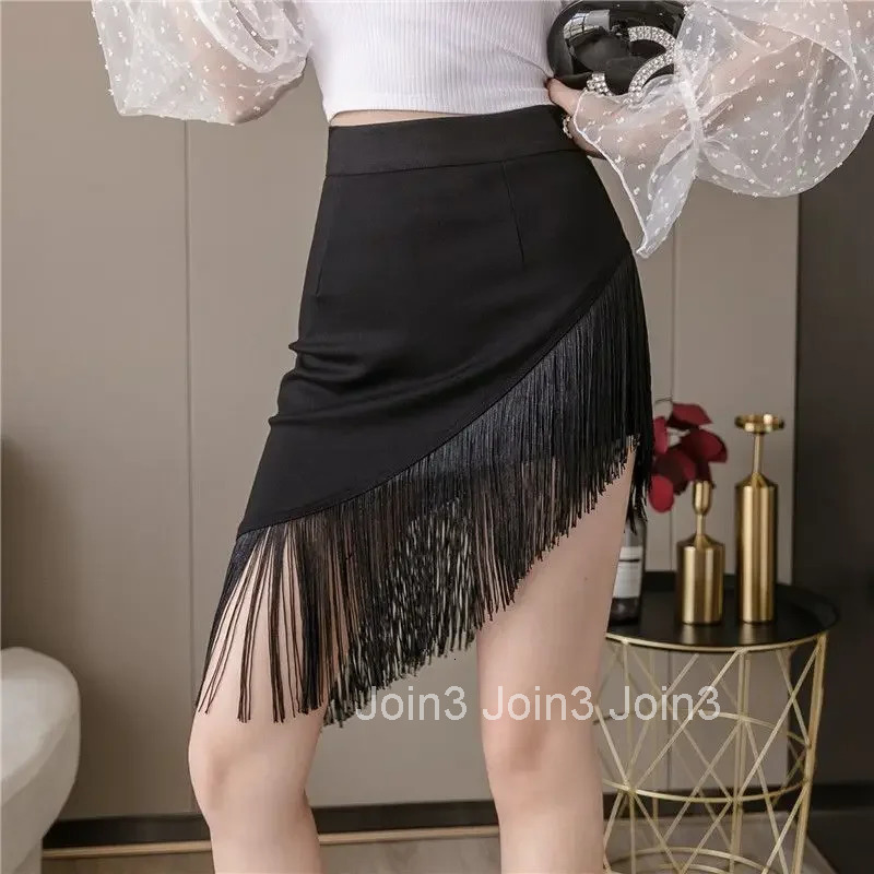 Woman Skirt Black Pants Wrap High Waist Tight Chorts Fringe Skirts for Women Stylish Korean Style Y2k Vintage Casual Premium V
