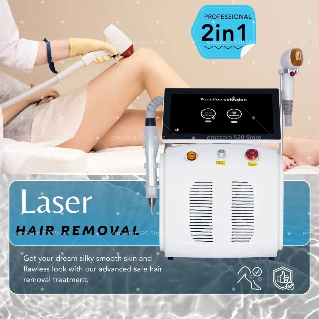 808 Diode Laser Hair Removal Device and Picosecond 2in1 Ice Titanium Laser Body Hair Removal Machine Tattoo Removal