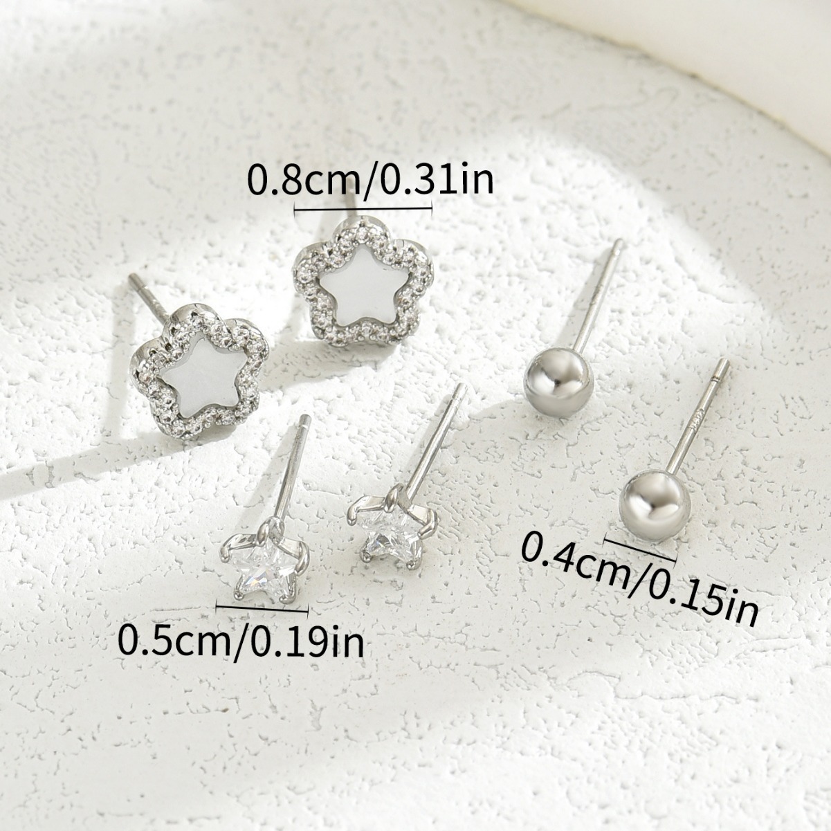 Sweet High-End Earring Set For Women Simple Inlaid Zircon Design Stud Irregular Star Earrings