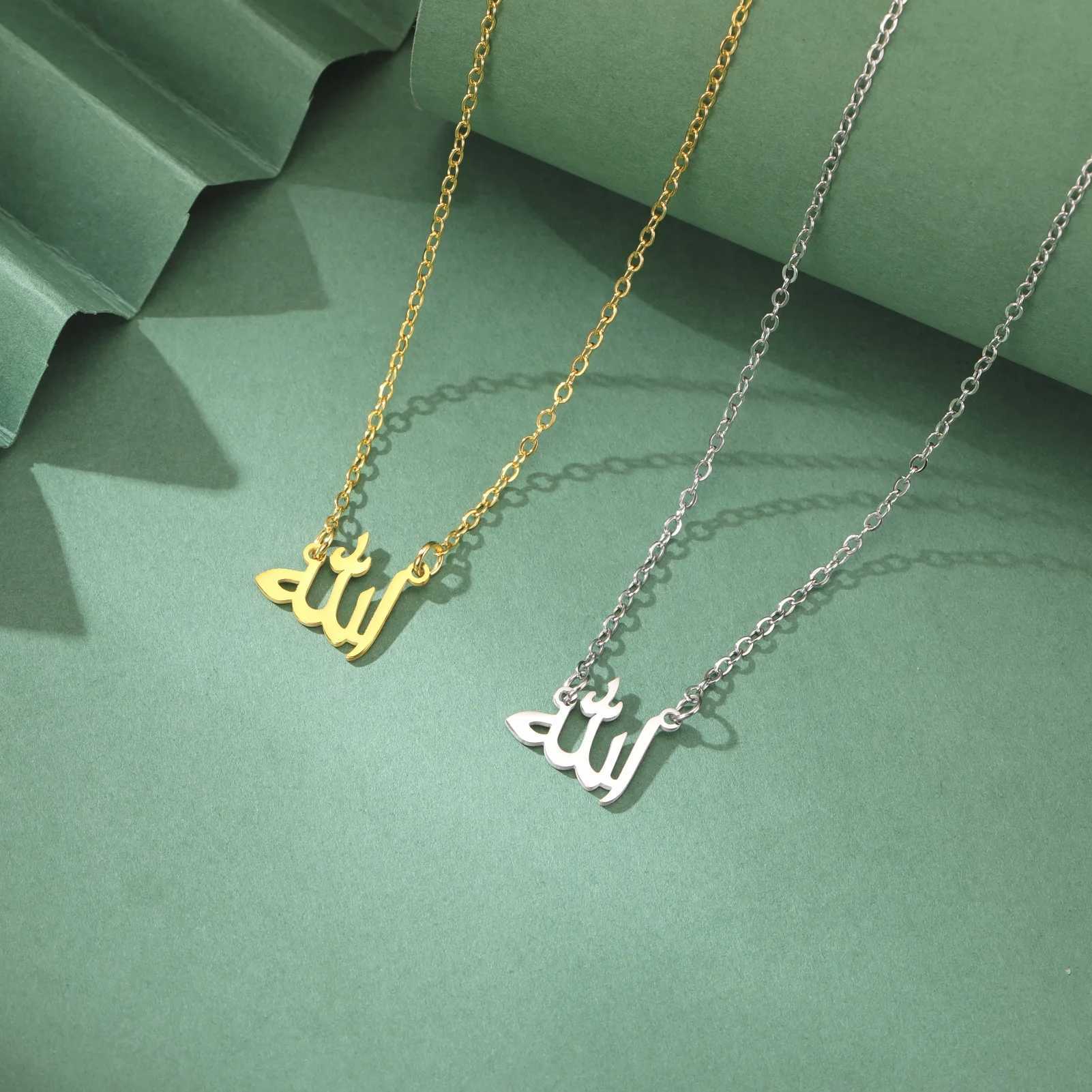 Jeshayuan Allah Necklace For Women Arabic Nameplate Muslim God Symbol Stainless Steel Choker Lucky Amulet Jewelry Gift W250618