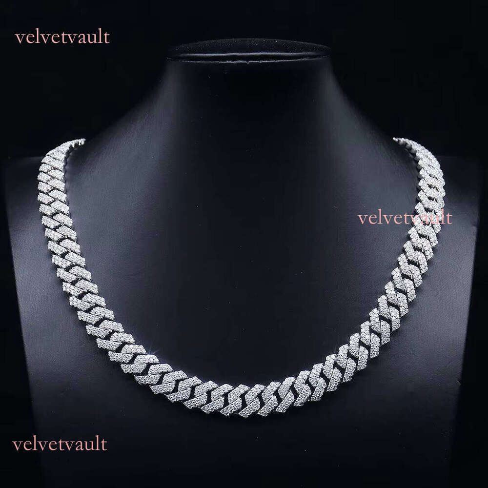 10mm Cuban S Sier Moissanite Hip Hop Necklace