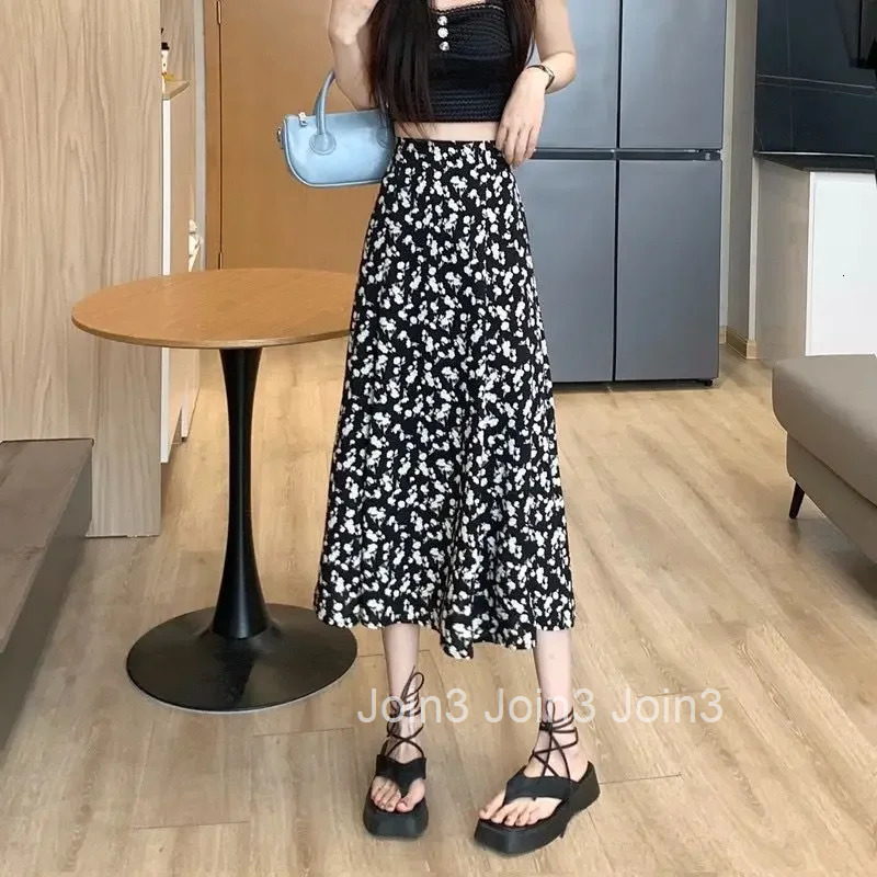 Patchwork Skirts for Women Floral Midi Clothing Sales Harajuku Vintage V New in Y2k High Quality Trend 2025 A Line Woman Skirt
