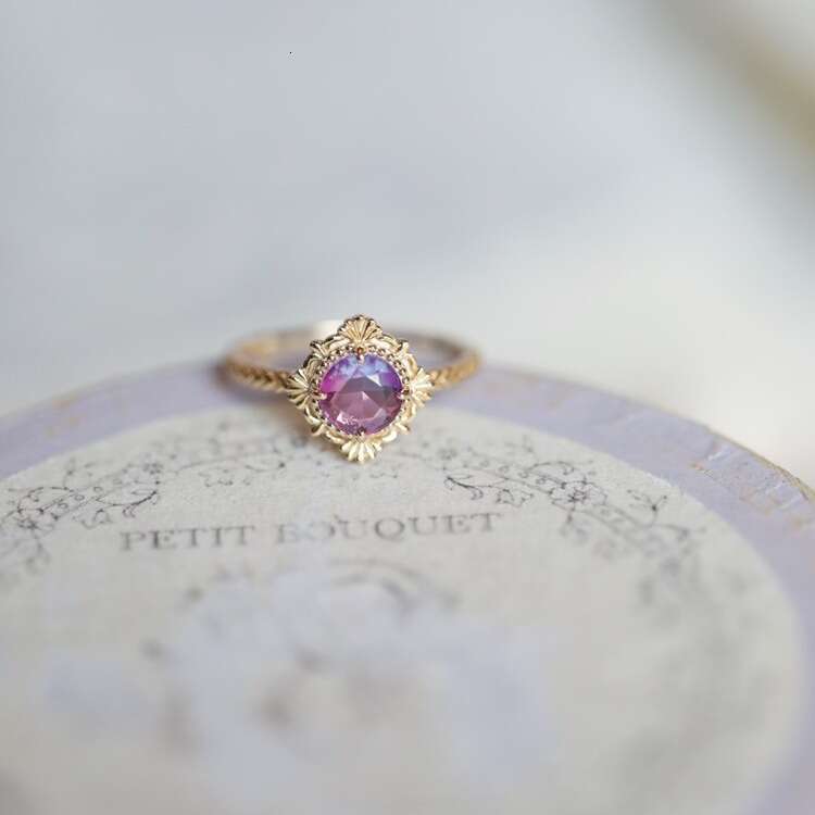 Fairy Wonderland Dreamy Gradient Blue-Purple Synthetic Light Luxury Versatile Ring