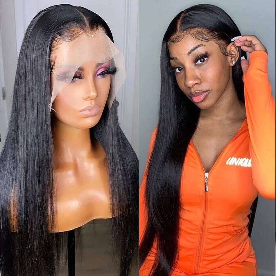 13x4 13x6 Hd 30 32 34 Inch Straight Front Human Hair 360 Lace Frontal 5x5 Gluless Closure Wig