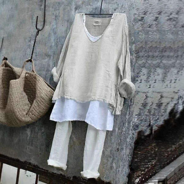 Summer New Women's Loose Casual Long Sleeve 3D Printed Pullover T-Shirt B5