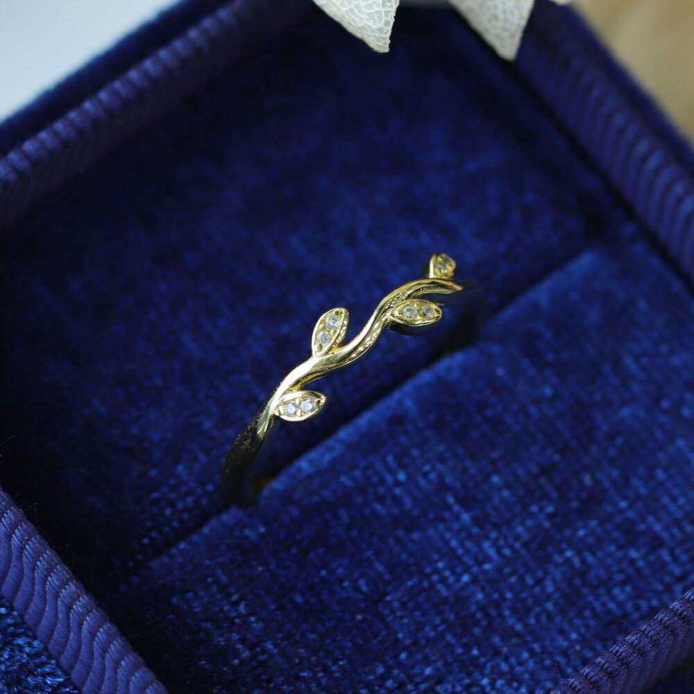 Niche Design Military Internet Celebrity Style Light Luxury Simple Adjustable Olive Leaf Ring for Women