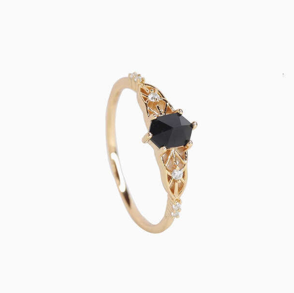 Wandering Edley" Sherlock Holmes Style Light Luxury Unisex Minimalist Black Onyx Ring Niche Design