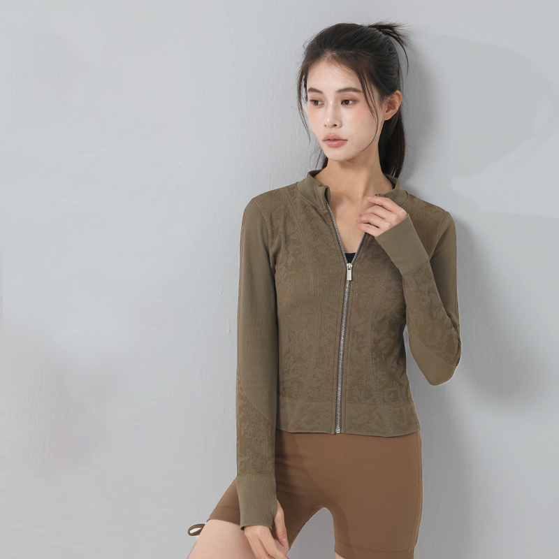 Moisture-Absorbing Women's Sports Coat - Short-Length with Breathable Fabric & Raised Neckline Design
