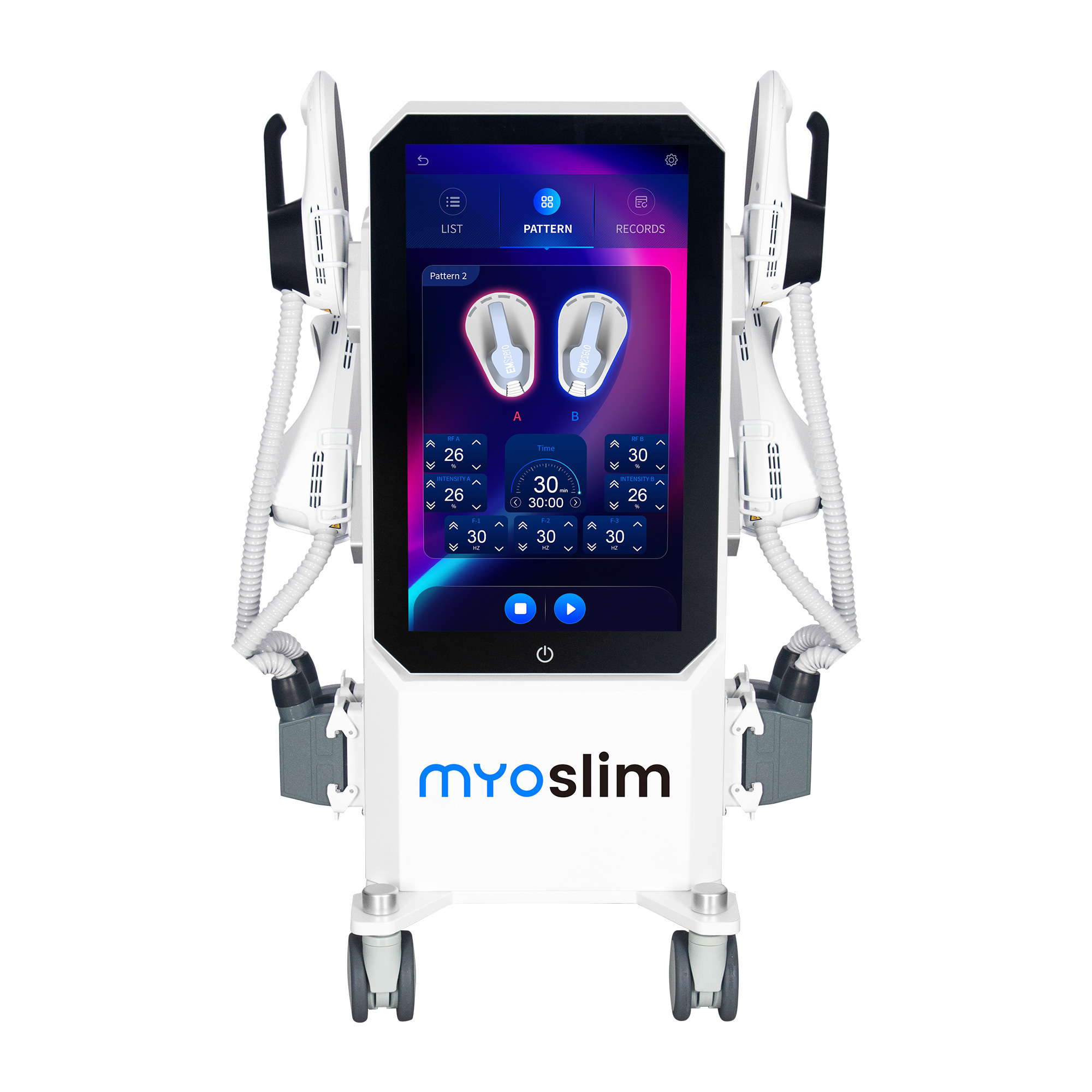 Myoslim Body Sculpting Muscle Stimulate EMS 6500W Machine With 4Handles RF Pelvic Stimulation Pads Optional