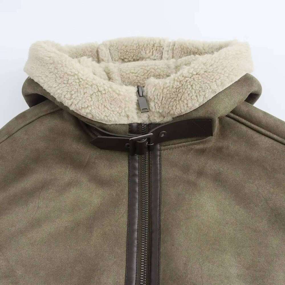 Double Face Hooded Jackets For Zip Padded Plush Women Outerwears Winter Coat Female Long Sleeve Women's Jacket