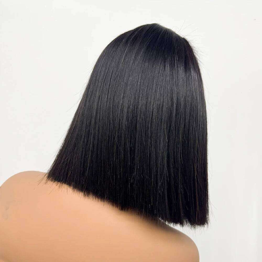 Real HD 5x5 Bob Wigs 2x6 Lace Closure Bone Straight 300% Density Super Double Drawn Human Hair Wig for Black Women