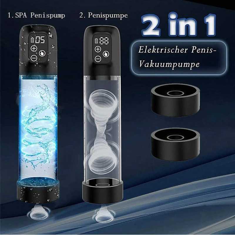 Electric Vacuum Penis Pump Mens Sex Toy Penis Extender Sucking LED Display Rechargeable Cock Training Penis Extension 18+ W250618