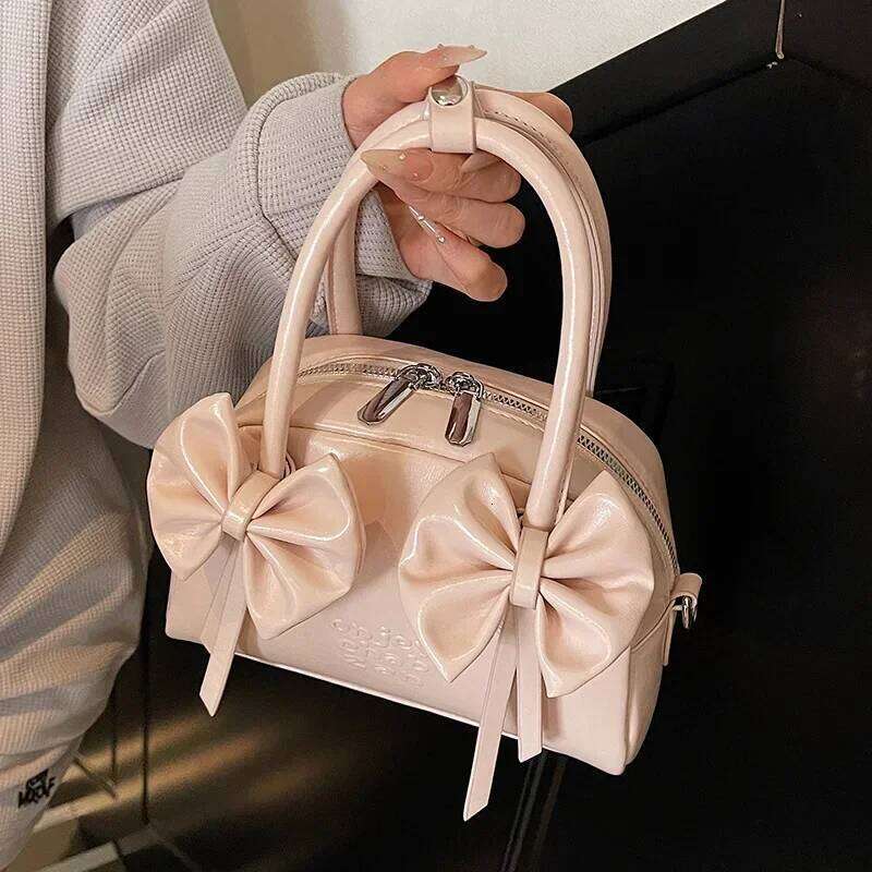 2025 New Sweet Girl Style Bow Portable Boston Fashion Niche Design Versatile Messenger Bag Women
