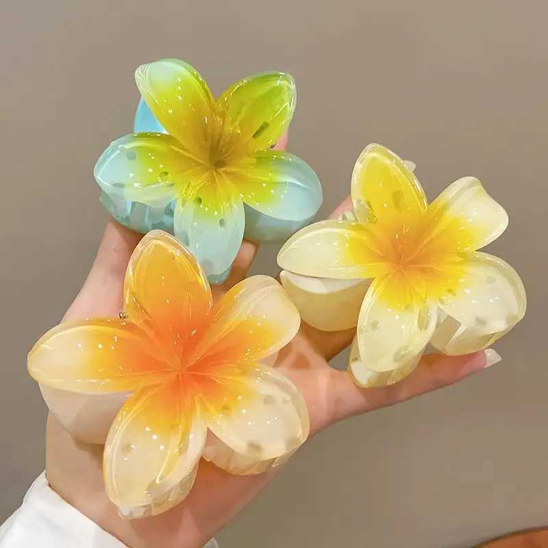 Hawaiian Claw Clips for Thick Hair Flower Hair Clips Large Plumeria Clips Hibiscus Hair Clip Hair Accessories Women Summer Beh L250617