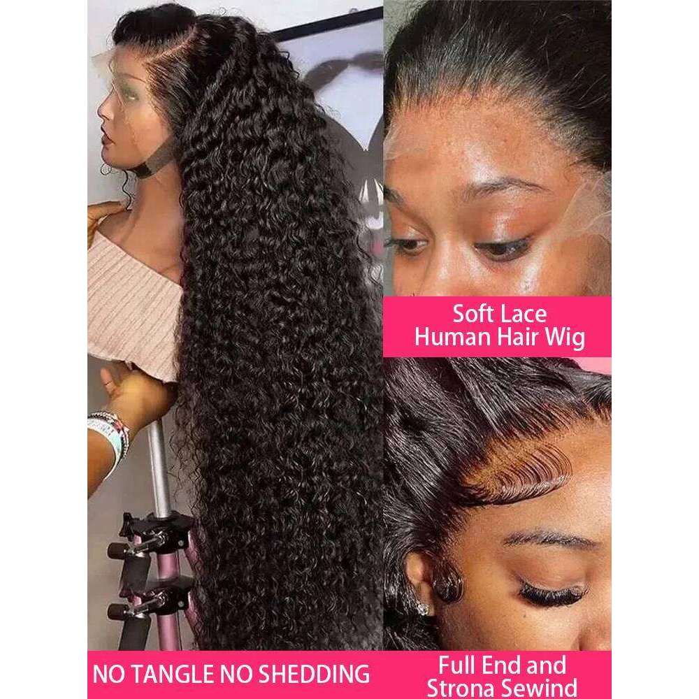 Sophianna Water Culry 13x6 HD Frontal Human Hair 30 40 Inch Black Deep Wave 13x4 Transparent Lace Front Wig For Women