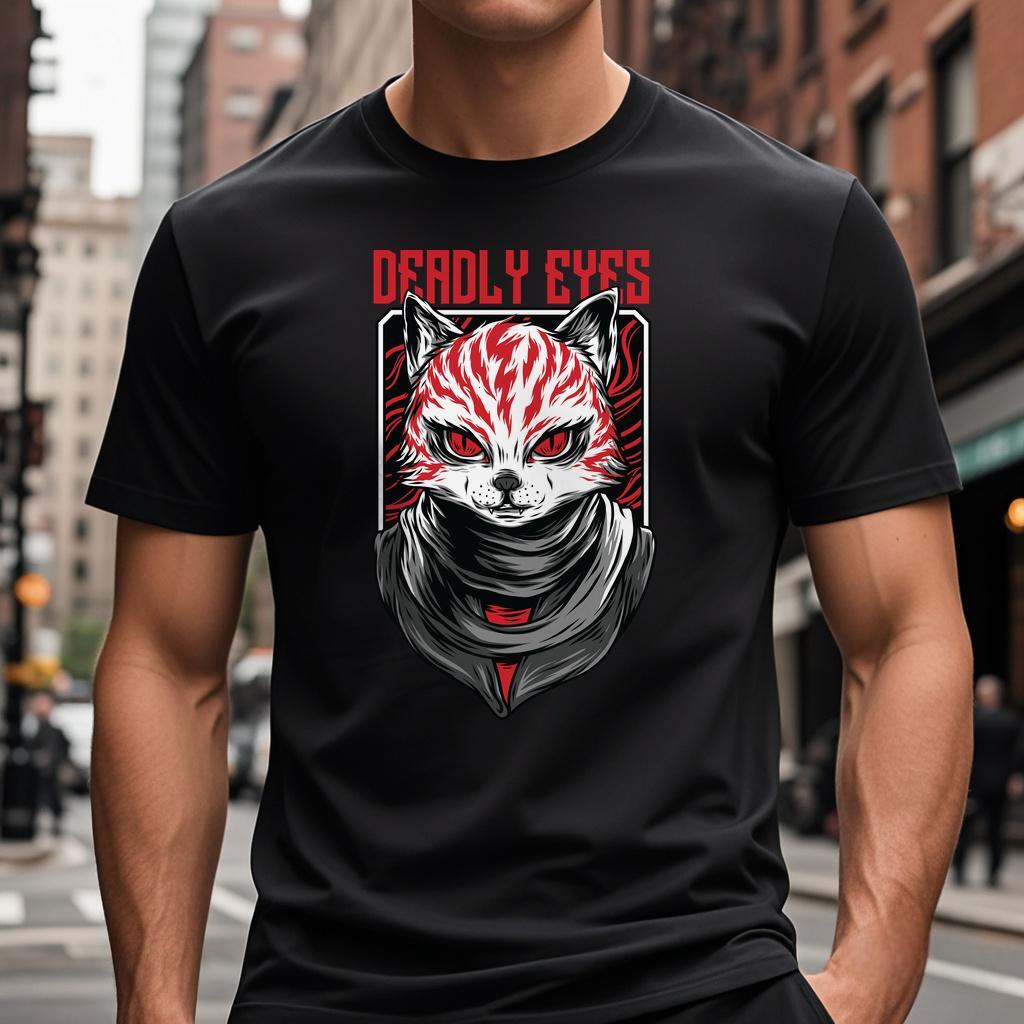 S-3XL black White Round collar T Shirts Cotton Men Short sleeve Wolf