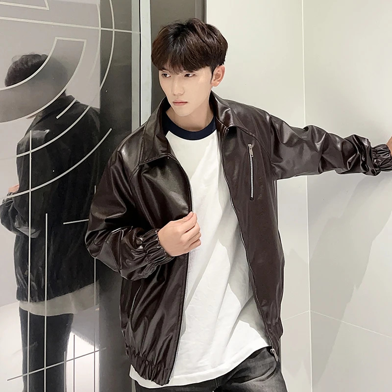 Leather Coat Classic High Quality Slim Casual Stand Collar Coat Spring and Autumn Top Layer Cowhide Plus Size Leather Jacket 250618