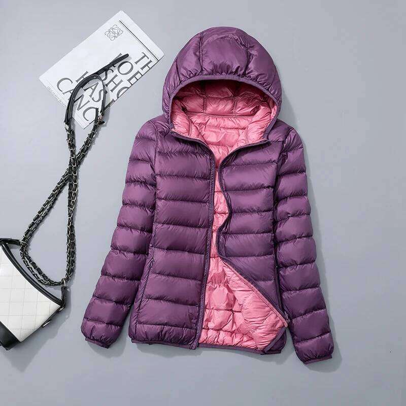 Autumn Ultra Light Coat Female Windbreaker Double Sided Women Winter Jackets White Duck Down Coats