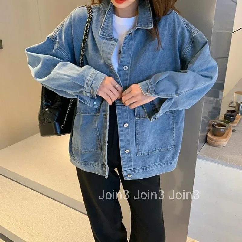 2025 New Arrivals Plain Cowboy Coat Woman Spring Autumn Denim Jacket for Women Fashion Y2k Clothes Cowgirl Clothing in Promotion