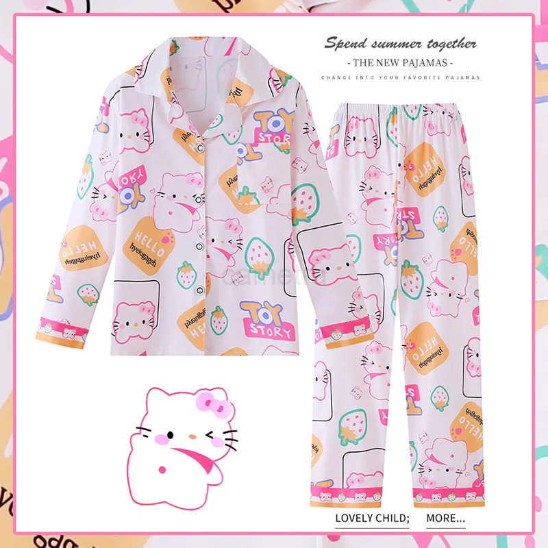 Sanrio Anime Children Pajama Sets Print Comfortable Breathable Soft Sleep Clothes Boys Girls Suitable Homewear Autumn Winter XJ250618XJ250618