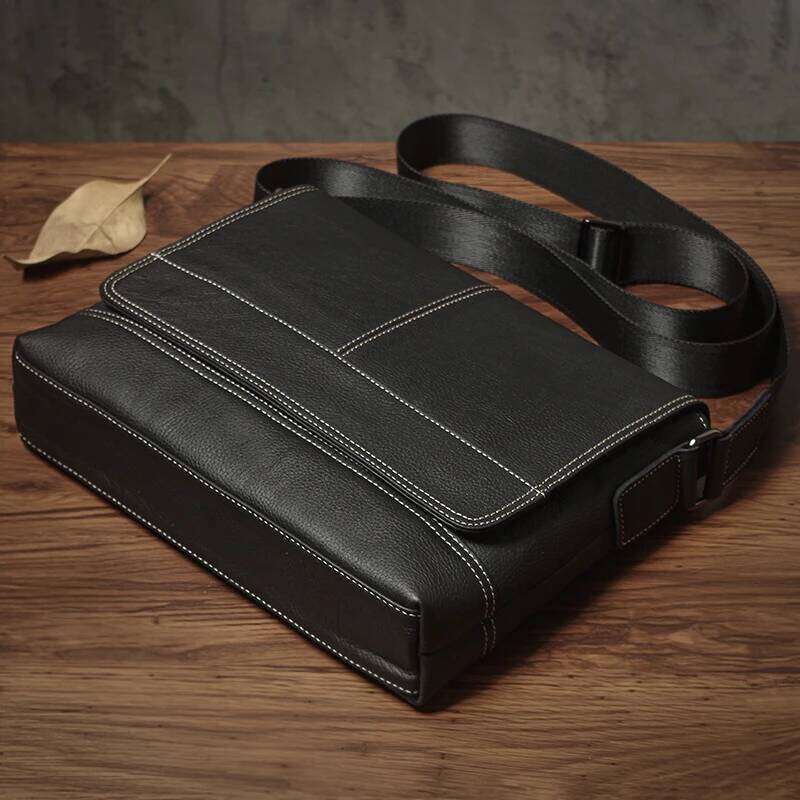NUKA Men's Genuine Leather Trendy Shoulder Horizontal Casual Fashion Crossbody Bag Top Natural Cowhide Messenger Bags