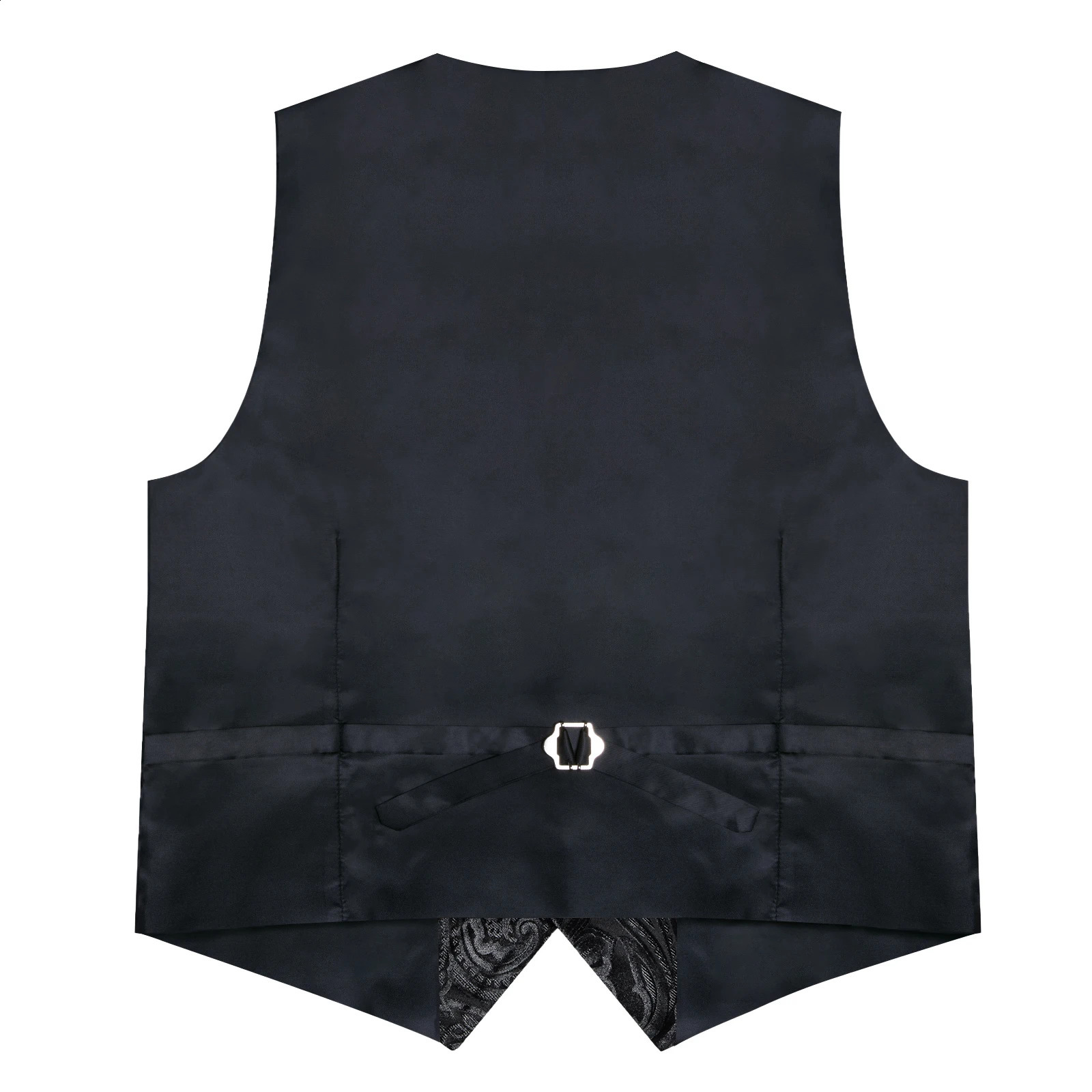 Mens Suit Vest Neck Tie Set Black Paisley Silk Waistcoat for Wedding Party Tuxedo Suits Sleeveless Jacket DiBanGu 250614
