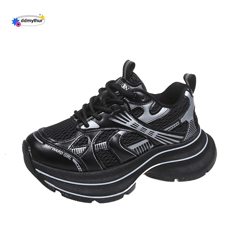 Silver Dad Sneakers for Women 2025 Spring Summer New Thick Sole Height Increasing Versatile Mesh Breathable Sports Casual Shoes ddmythur